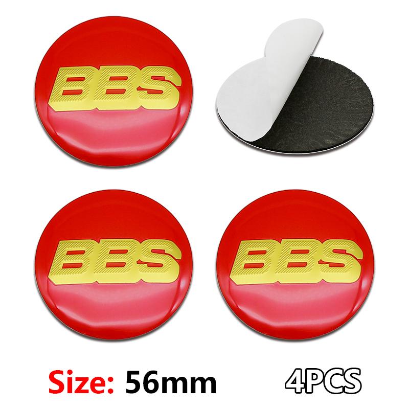 4 Stück 56+60mm Auto Radnabenabdeckung Aufkleber Felgenabdeckung Emblem Abzeichen modifiziertes Fahrzeuglabel Aufkleber Für bbs Reifenmittel Aufkleber