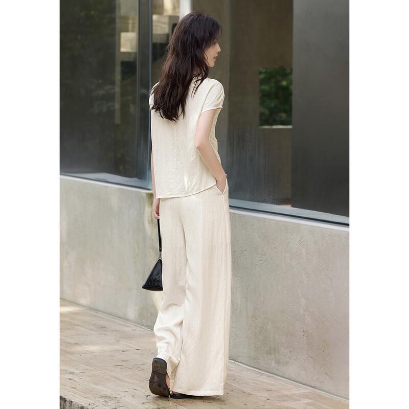 XWI Women's Tencel 2-Piece Set: Cooling T-Shirt & Straight Pants
