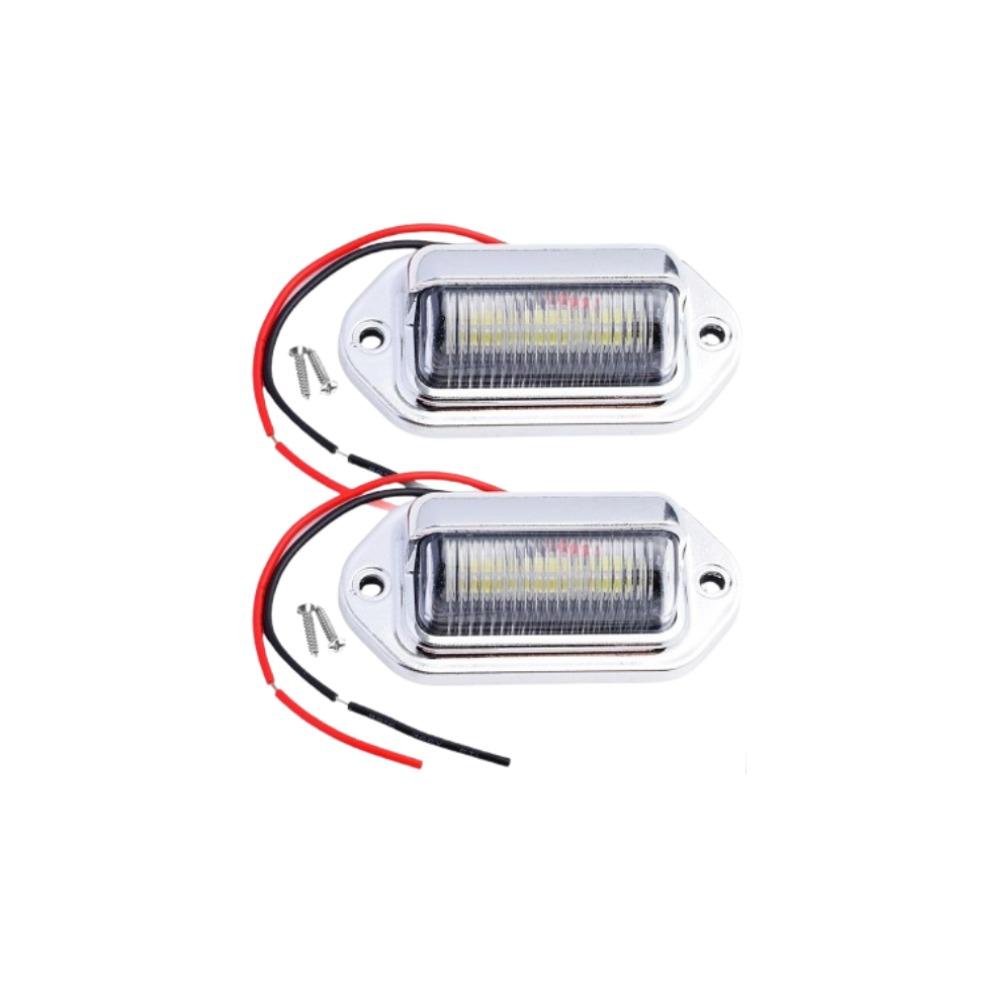 

2PCS 6 LED Car License Number Plate Light Bright Tag Lamp for Truck SUV RV Trailer Van Tag Step Lamp Automotive Car Bulbs