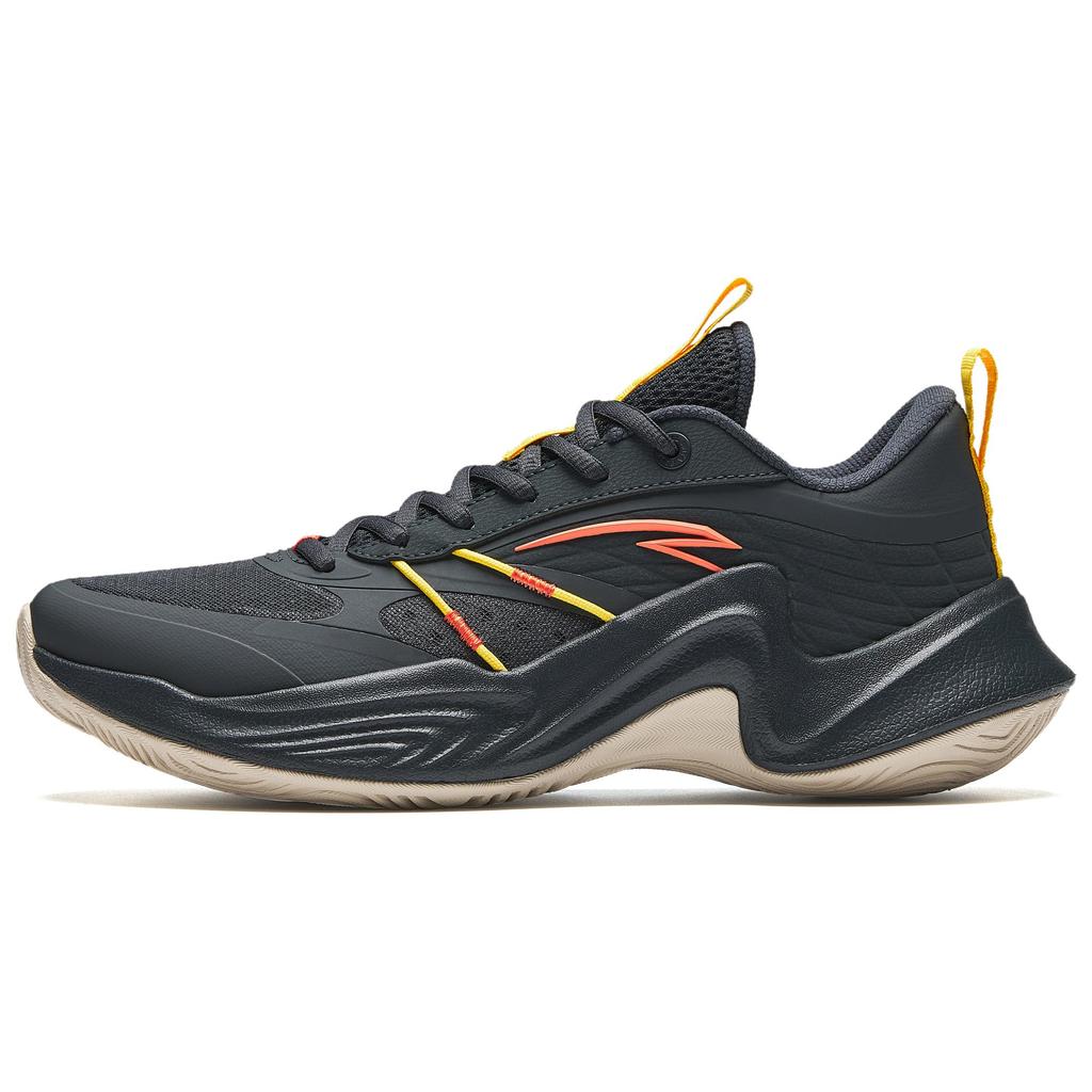 Anta Heat Wave Cement Nemesis Non-Slip Wear-Resistant Low-Top Basketball Shoes Men Sneaker Black Yellow 912421604S-4