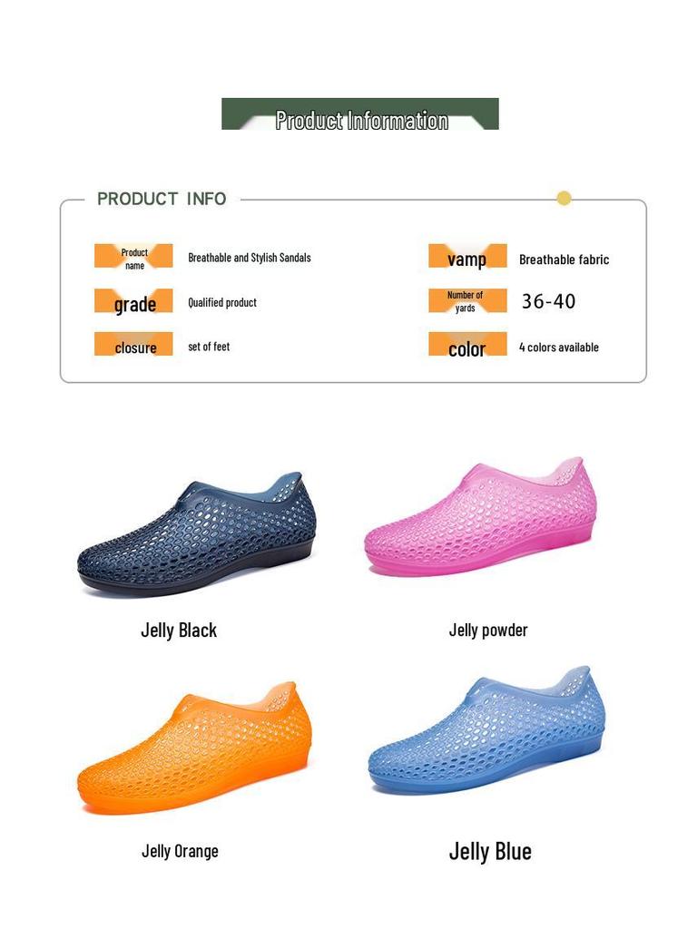 Damen Sommer Rutschfeste PVC Flachabsatz Sandalen