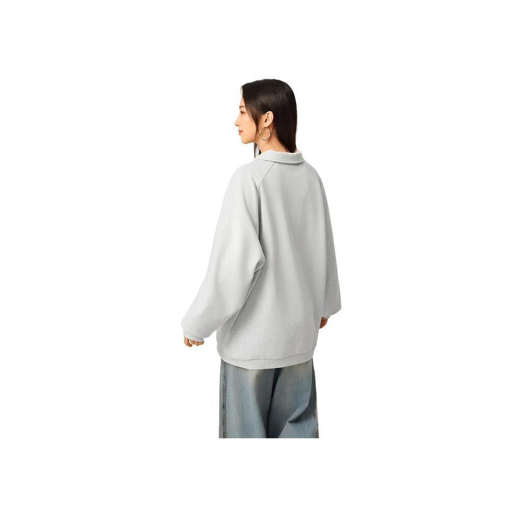 Li Ning Sports Lifestyle Series Solid Color Simple Polo Neck Versatile Comfortable Loose Sweatshirt Unisex Sweatshirt AWDVE17-8