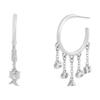 COACH Charm Hoop Brass Plated Earrings Women's Silver