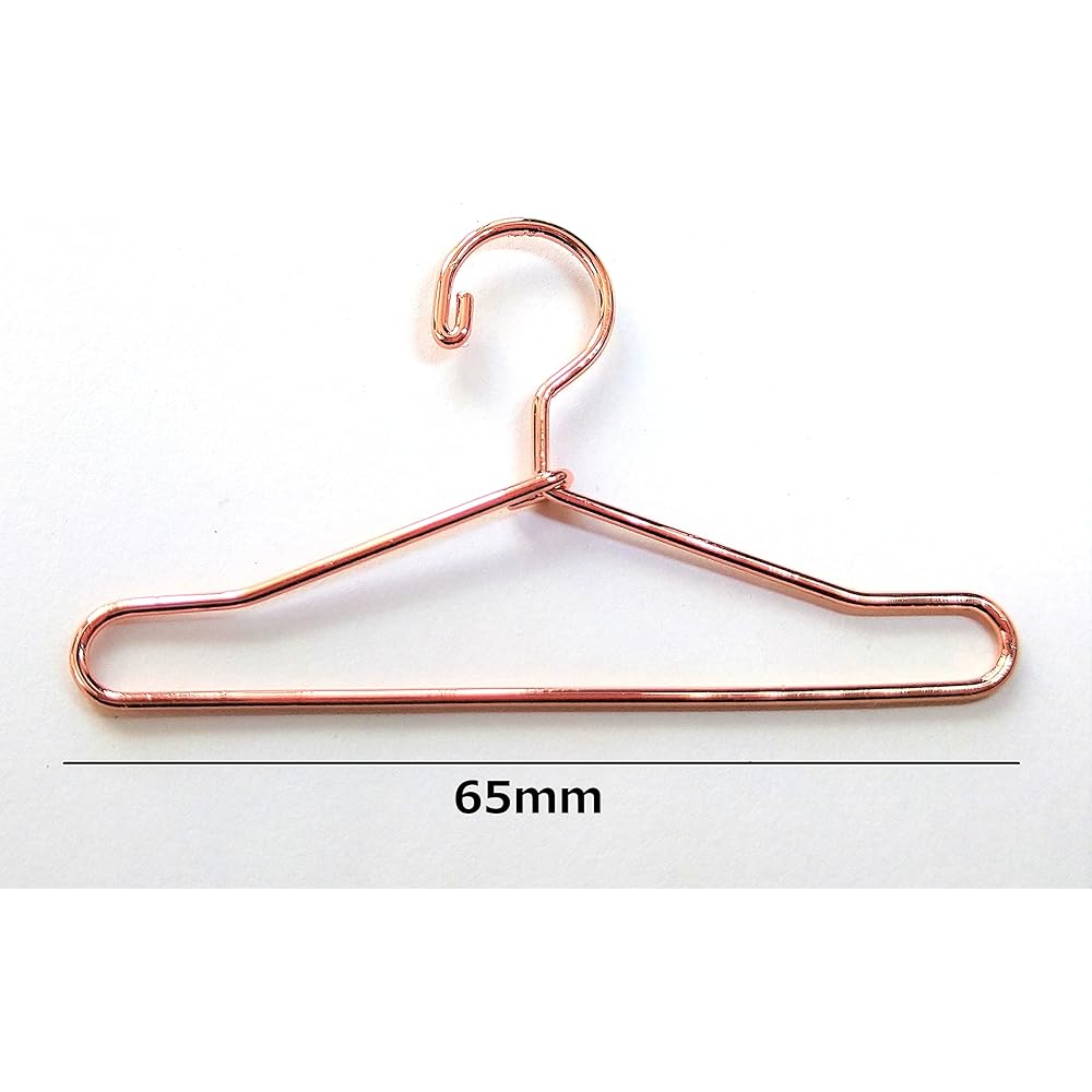 Large 30cm Doll Clothes Rack with 10 Hangers Rose Gold for 1/6 Scale Dolls Long Dress Storage 30x35cm