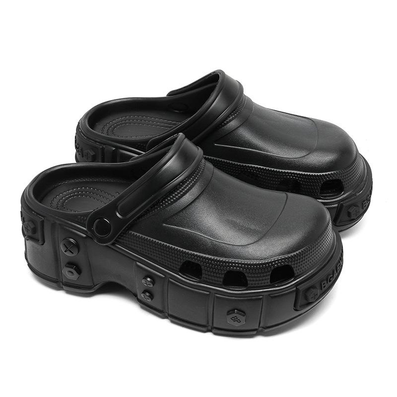 3809 Thick-soled Hole Shoes for Men and Women Couples, Thick-soled Height Increase of 7 Cm, Slippers Summer Sandals