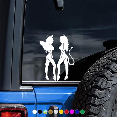 Lady Devil Angel Girl Car Stickers for Window Bumper Windshield Decoration Scratch Covering Vinyl Decals Cartoon Auto Stickers