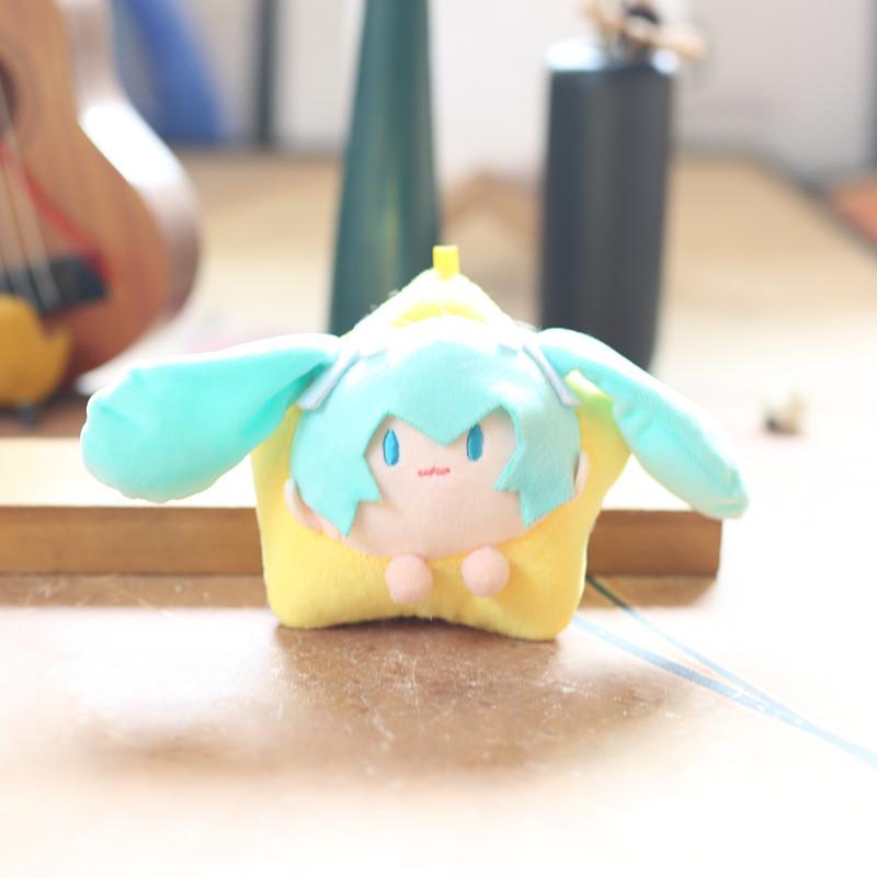 Adorable Cute Hatsune Miku Plush Doll Keychain Soft Toy Star Bag Charm Blue Yellow Pink