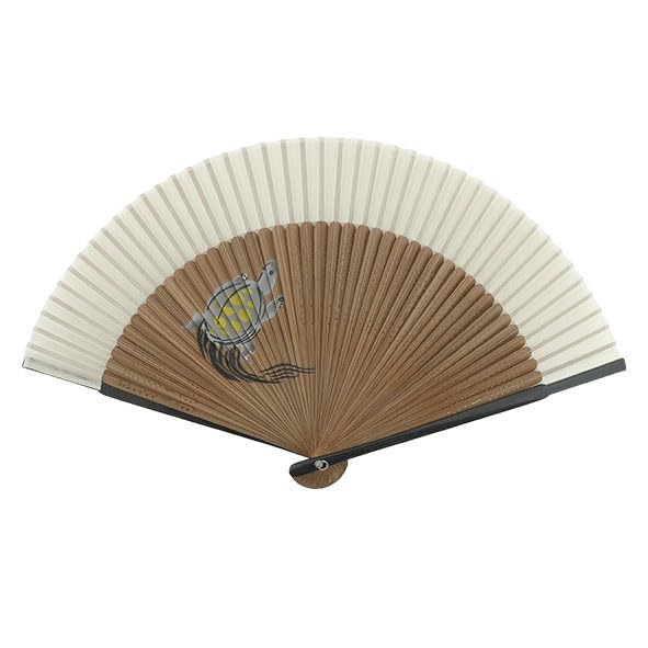 

Onishi Ken Seihan Короткий шелковый складной мужской веер Pentex, 22 см, Фукукаме, Молочно-белый, Дизайн «Волна», S23-MTSP19