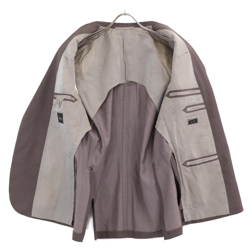 Brioni RA4G0M Brązowy Pasek SUPER 150'S Garnitur bez pleców zestaw garniturowy 50 BrązowyUżywany