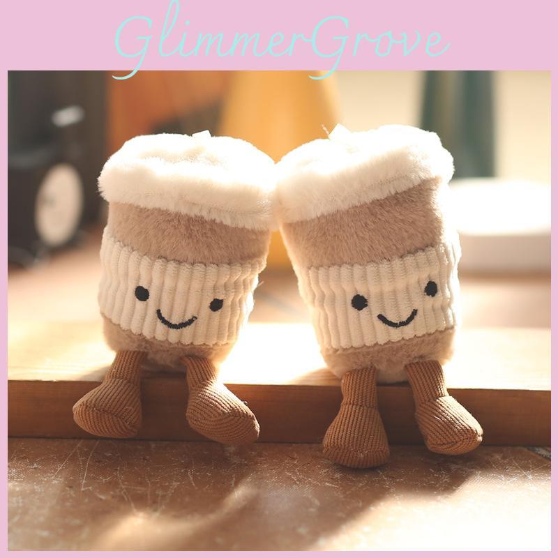 Animal Plush Keychain Milk Tea Cup Design Pp Cotton Stuffed Toy Gift For Girls
