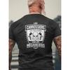 Heavy-Duty French Mechanic-Themed T-Shirt | Black with White Back Print, French Text, Car Repair & Motorbike Enthusiast Design, Skull & Graphics,