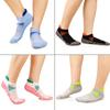 Women's Non-Slip Color Block Mesh Ankle Running Socks - Thick Terry Towel Bottom, Breathable for Outdoor Activities