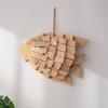 Mediterranean Style Wooden Fish Skewers Fishbone Pendants Creative Fishing Net Ornaments Home Wall Decorations Wall Decorations