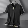 Camiseta de manga corta de seda de hielo para hombre, camisa fina y transpirable de verano, ropa deportiva de secado rápido con cuello en V
