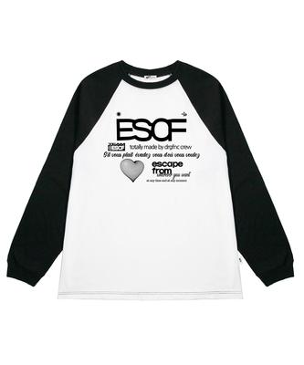 ESCAPEFROM Black Heart Crew Collection Print Long Sleeve Black