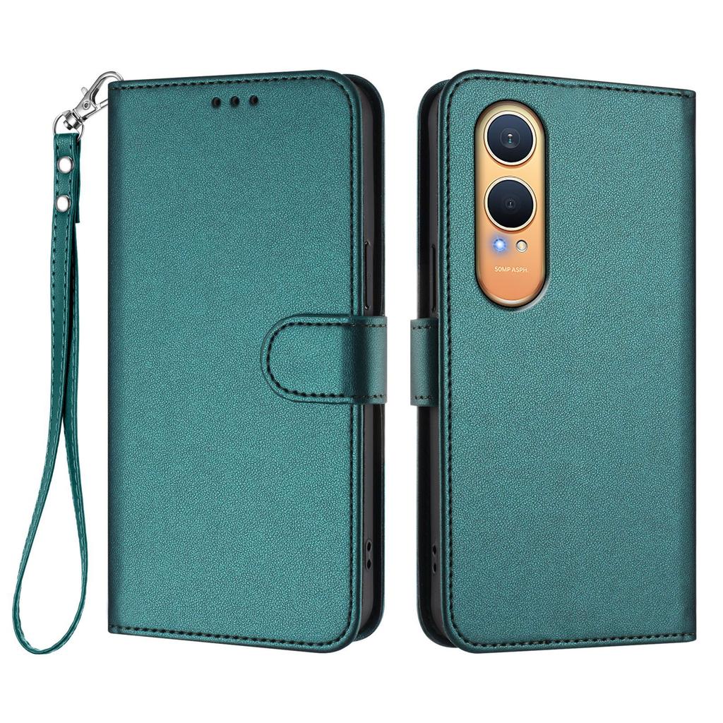 For OnePlus Nord CE4 Lite 5G Leather Case Wallet Stand Phone Cover with Wrist Strap