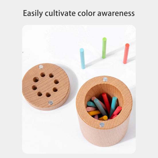 Fargesorteringsleke i tre for småbarn 1-3 år Fargesorteringskopp Montessori læringsleker Pedagogiske sensoriske matchende spill Gutter Jenter