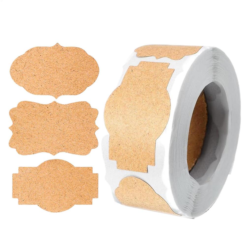 Label Stickers 300PCs/Roll Kraft Round Self-adhesive Label Paper Sticker Classification Name Labels Stickers for gift  decor