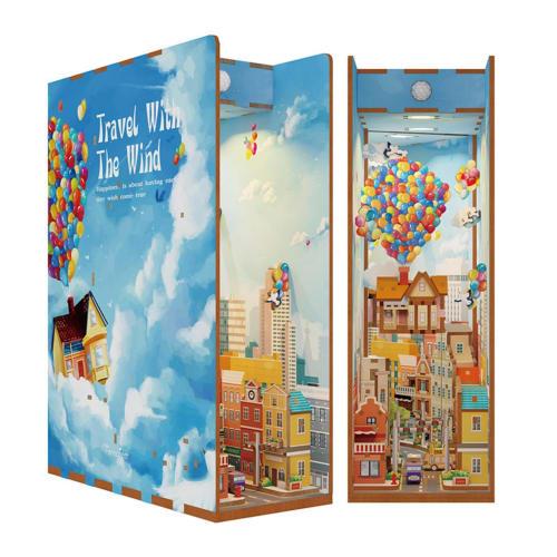 

Tonecheer Book Nook Kit, 3D Puzzle, DIY Miniature Dollhouse Wooden Bookshelf Decor, Popular DIY Kit for Beginners and Adults, Birthday Gift (Ride the