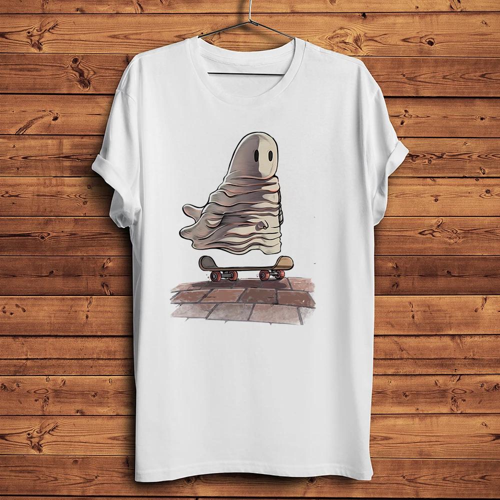 Skating Unashamed Ghost Funny Amusing T Shirt,Men Short Sleeve Daily Casual TShirt,Streetwear U