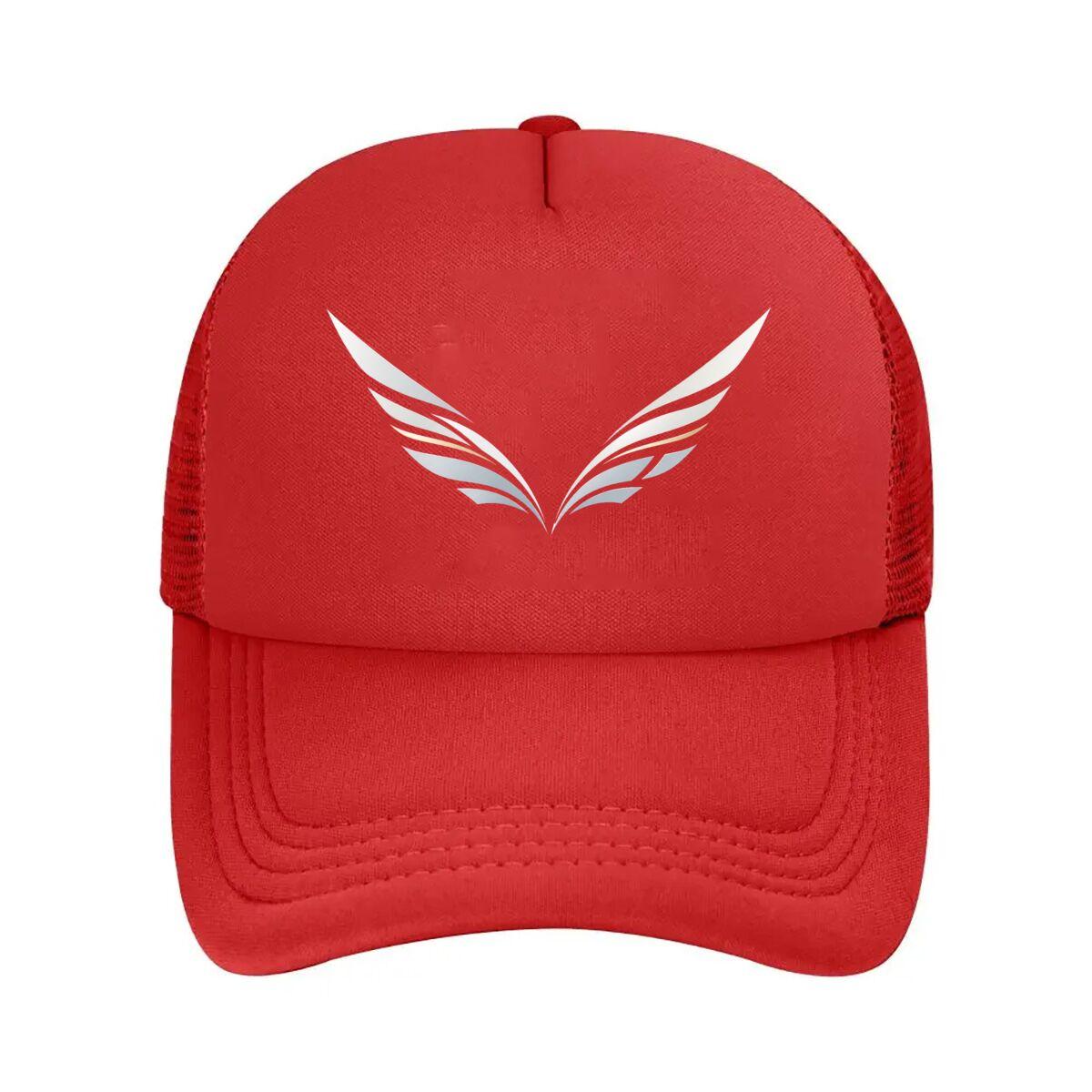 Minimal Metallic Angel Wings Emblem Mesh Baseball Cap Hip Hop Adjustable