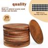 26 Pieces Unfinished Wood Coasters, 4 Inch Round Acacia-Wooden Coasters for Crafts with Non-Slip Silicon Dots