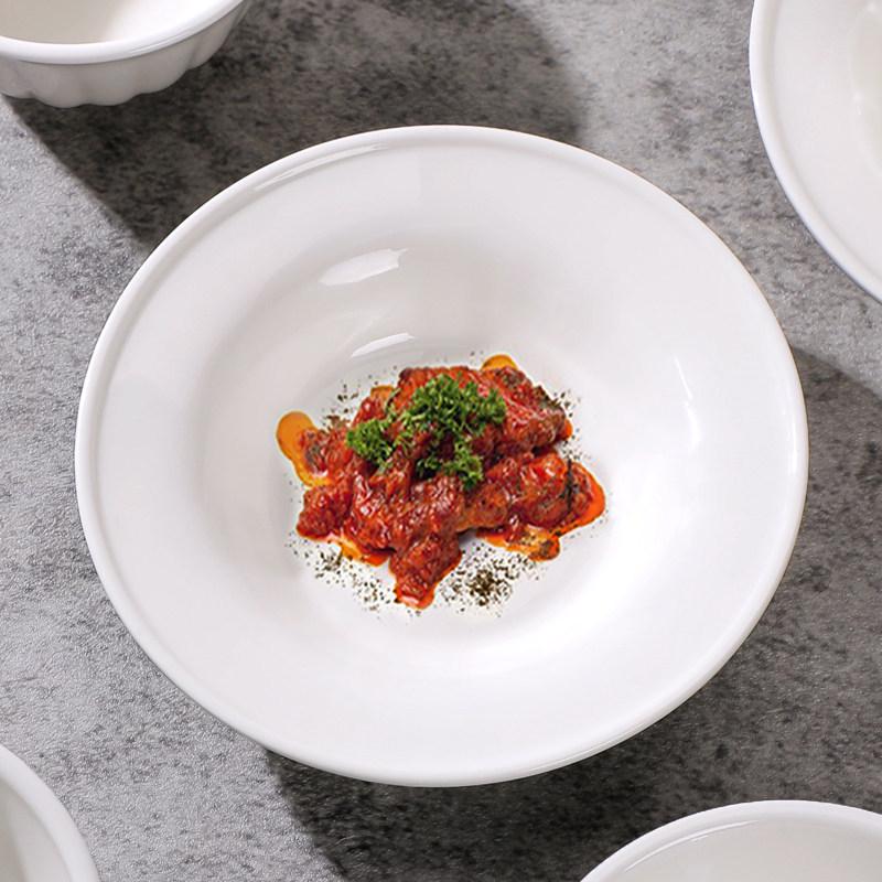 6-Piece Pure White Ceramic Plate Set: Straw Hat, Soup, Western, and Creative Fruit Plates