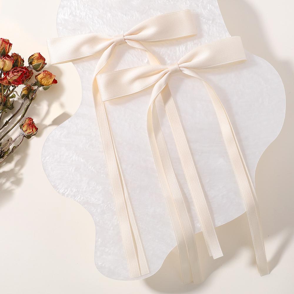 

2pcs New Cute Colorful Ribbon Bow Hair Clips for Women Girls Kids Holiday Party Headwear Solid Side Clips Hair Accessories 2pcs