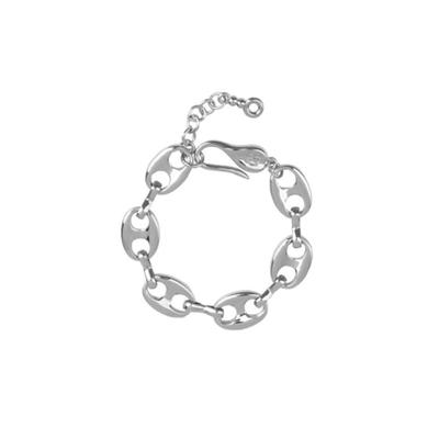 Lowool Srebrna duża bransoletka łańcuszkowa pignose