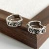 925 Sterling Silver Vintage Earrings For Women Trendy Simple Hollow Hear Round Earring Jewelry Prevent Allergy Party Accessories