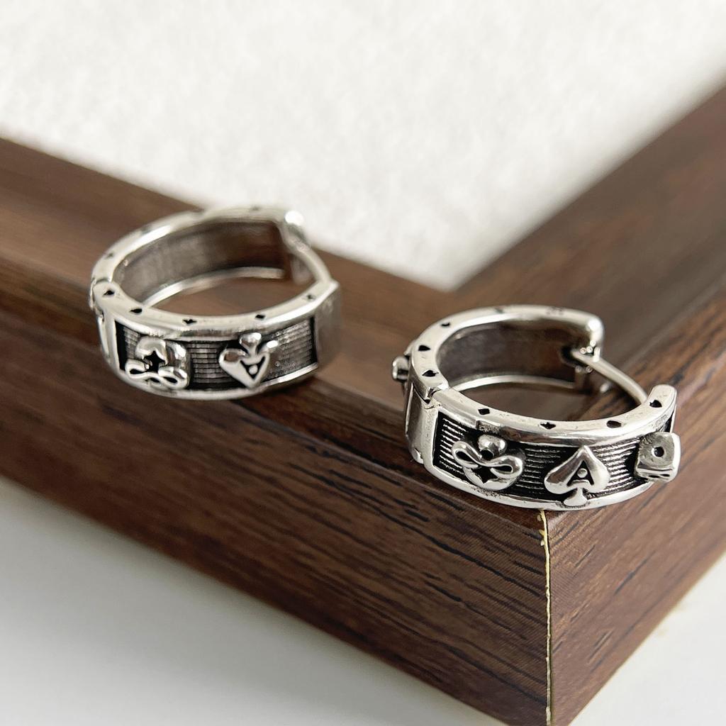 925 Sterling Silver Vintage Earrings For Women Trendy Simple Hollow Hear Round Earring Jewelry Prevent Allergy Party Accessories