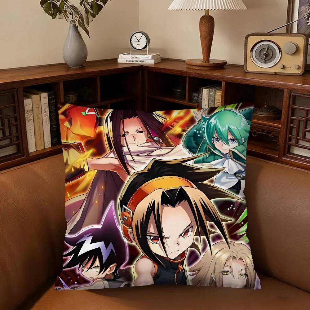 Anime Shaman King Pillow Case Fashion Square Pillowcase Bedroom Sofa Room Ins Decoration Leisure