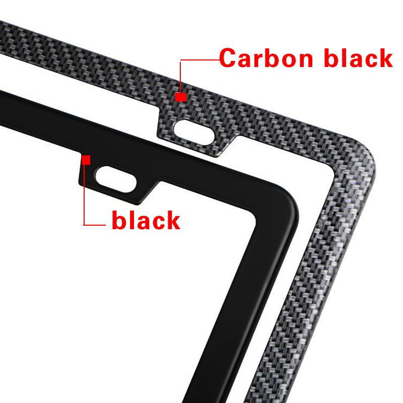 Universal Alloy License Plate Frame Black Carbon Bracket American Auto Accessory Fiber Number Plate TAG Cover for Front Rear