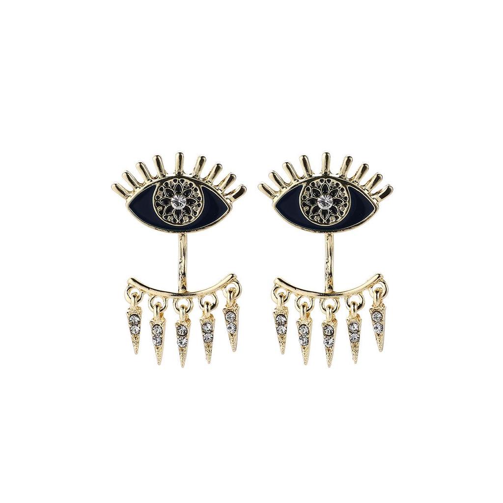 Devil's Eye Drip Oil Alloy Earrings: Trendsetting European & American Street Style
