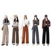 Fleece Wide-leg Pants Autumn and Winter Thickened Straight-leg Pants High-waisted Maillard Women's Casual Sweatpants