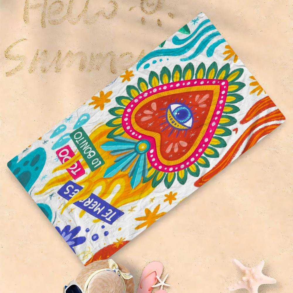 

Abstract Eye Shapes Hand Moon Anime Beach Swimming Towel Soft Absorbent Washcloth Children s Gifts For Kids Travel Camping Gym W40*H60(CM)