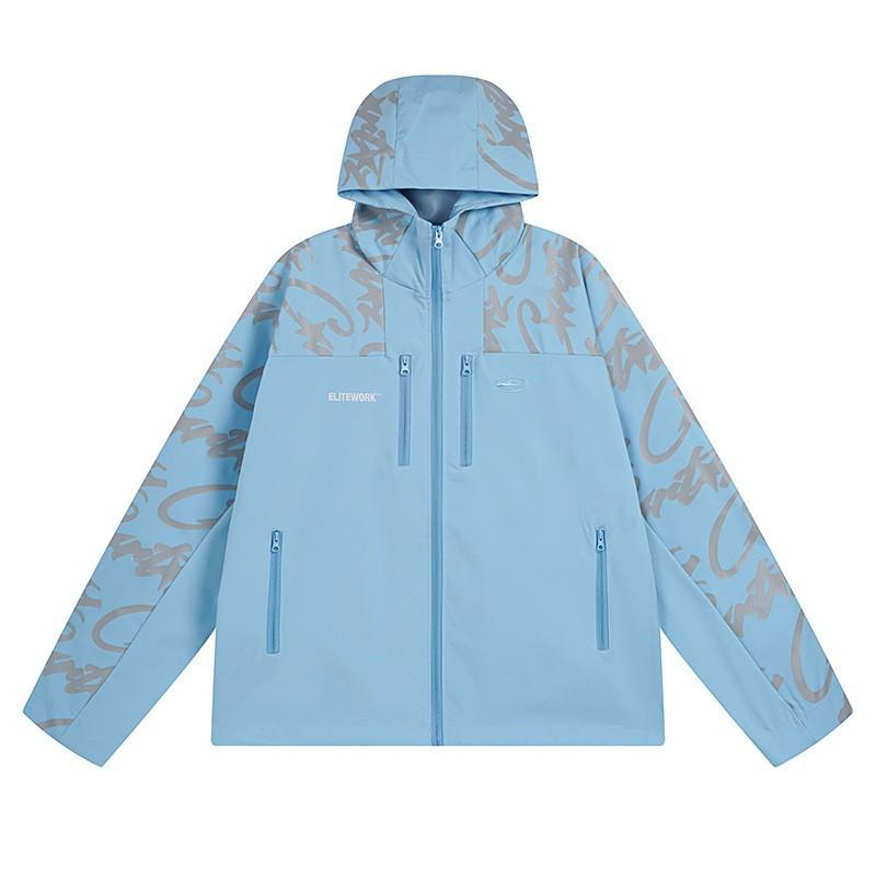 Mens Waterproof Windbreaker Jacket Elite Work Reflective Coat Casual Outdoor Hooded Youth