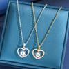 Niche Fashion Titanium Steel Heart Necklace - Lightweight Cross-border Banquet & Wedding Clavicle Chain for Women, Versatile Celebrity-Inspired Design