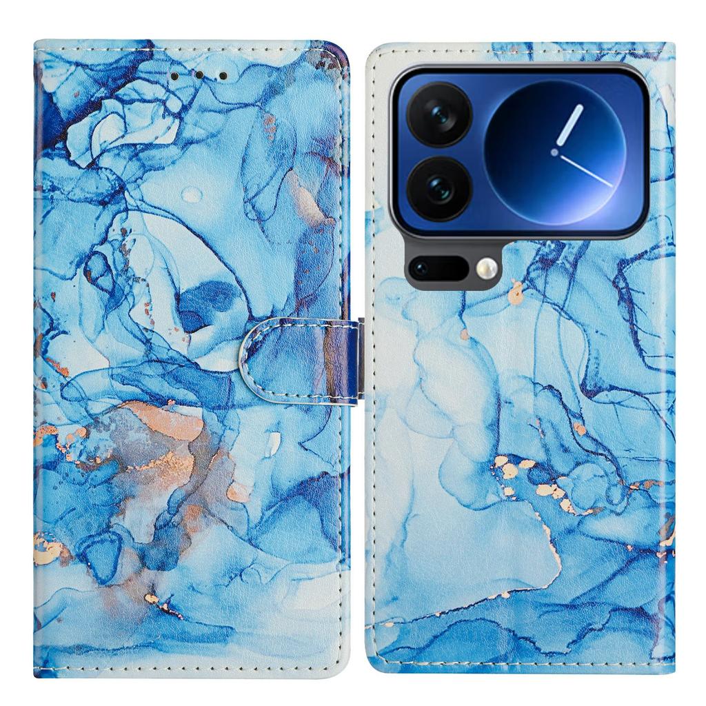 For Xiaomi 17 Pro Max Case Pattern Printing Wallet Stand Flip Leather Phone Cover with Strap