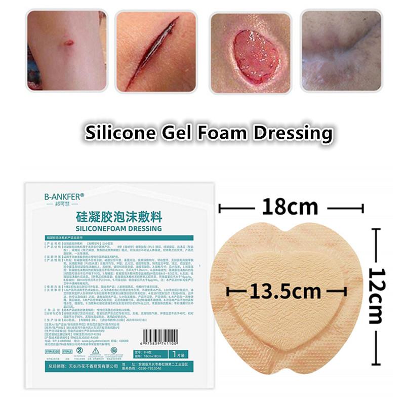 1 Pcs Foam Silicone Dressing With Border Adhesive Sterilized Waterproof Wound Dressing Plaster Bandage Home Travel First Aid