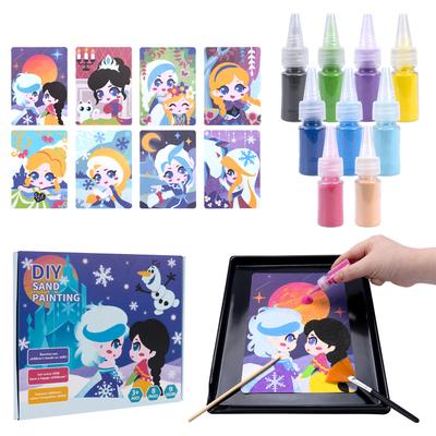 DIY Sand Painting Animal Princess Unicorn Series Sand Painting Cards Sand Art Kit Educational Toys Montessori Toys Kids Gifts
