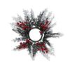 Red Berry Artificial Wreath Candle Rings DIY Xmas Pillar Candlestick Wreath Candle Holder  Xmas