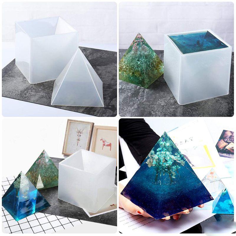 DIY Large Pyramid Resin Mold Casting Silicone Jewelry Molds Making Tree of Life Orgonite Pyramid Mold