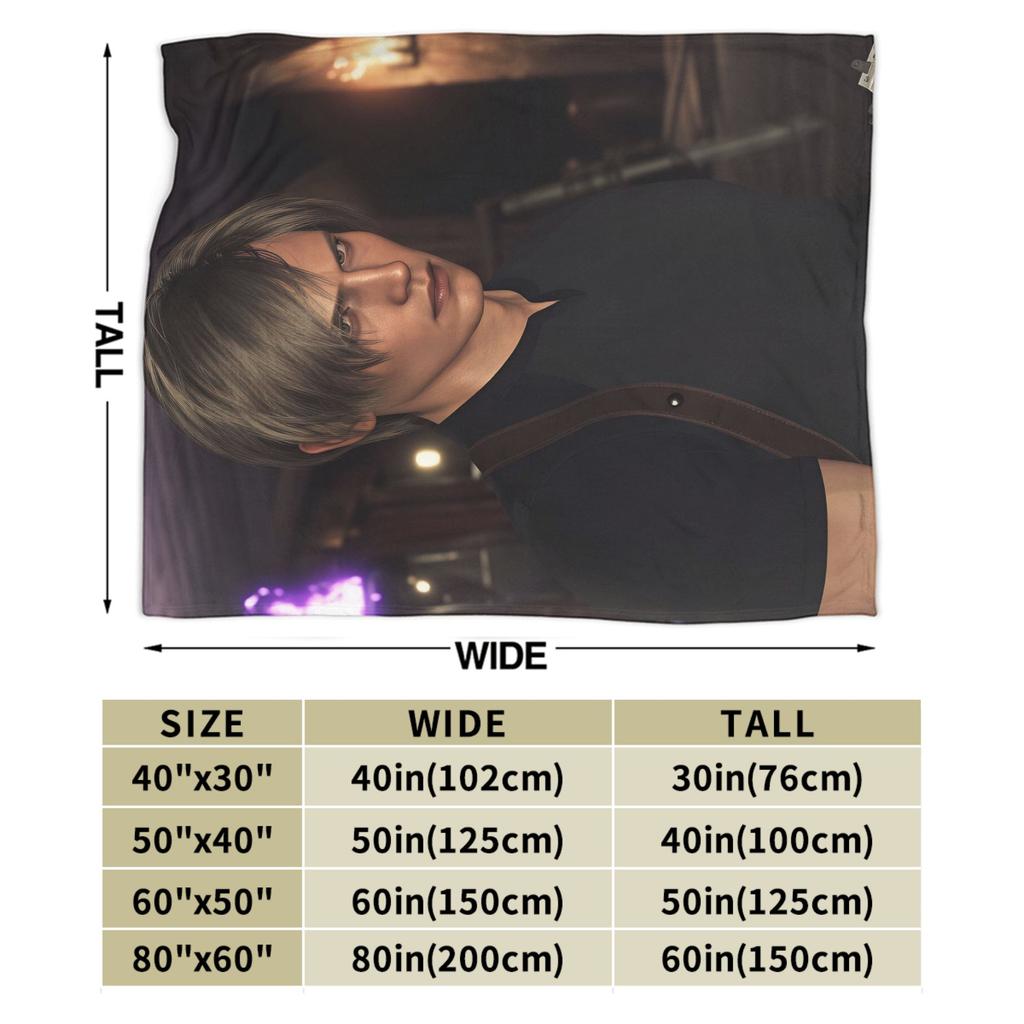 Leon Kennedy Bedding Throws Warm Cozy Funny Blanket  For Living Room Travel Car Flannel Bedspread Bed Cover