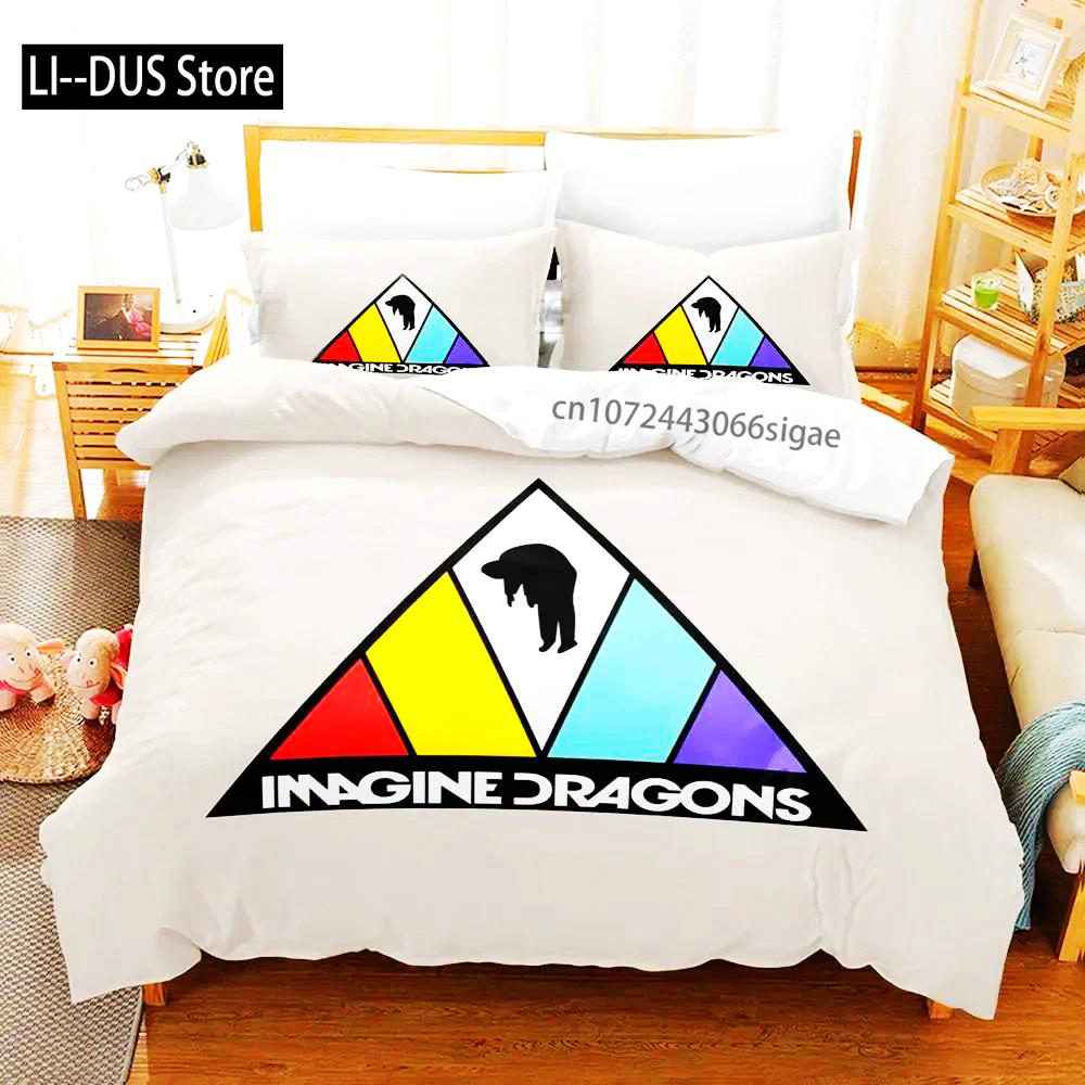 2024 Imagine Dragons Single Double 3D Printed Bedding Set For Boys Bedroom Queen King Size Quilt Cover Pillowcase