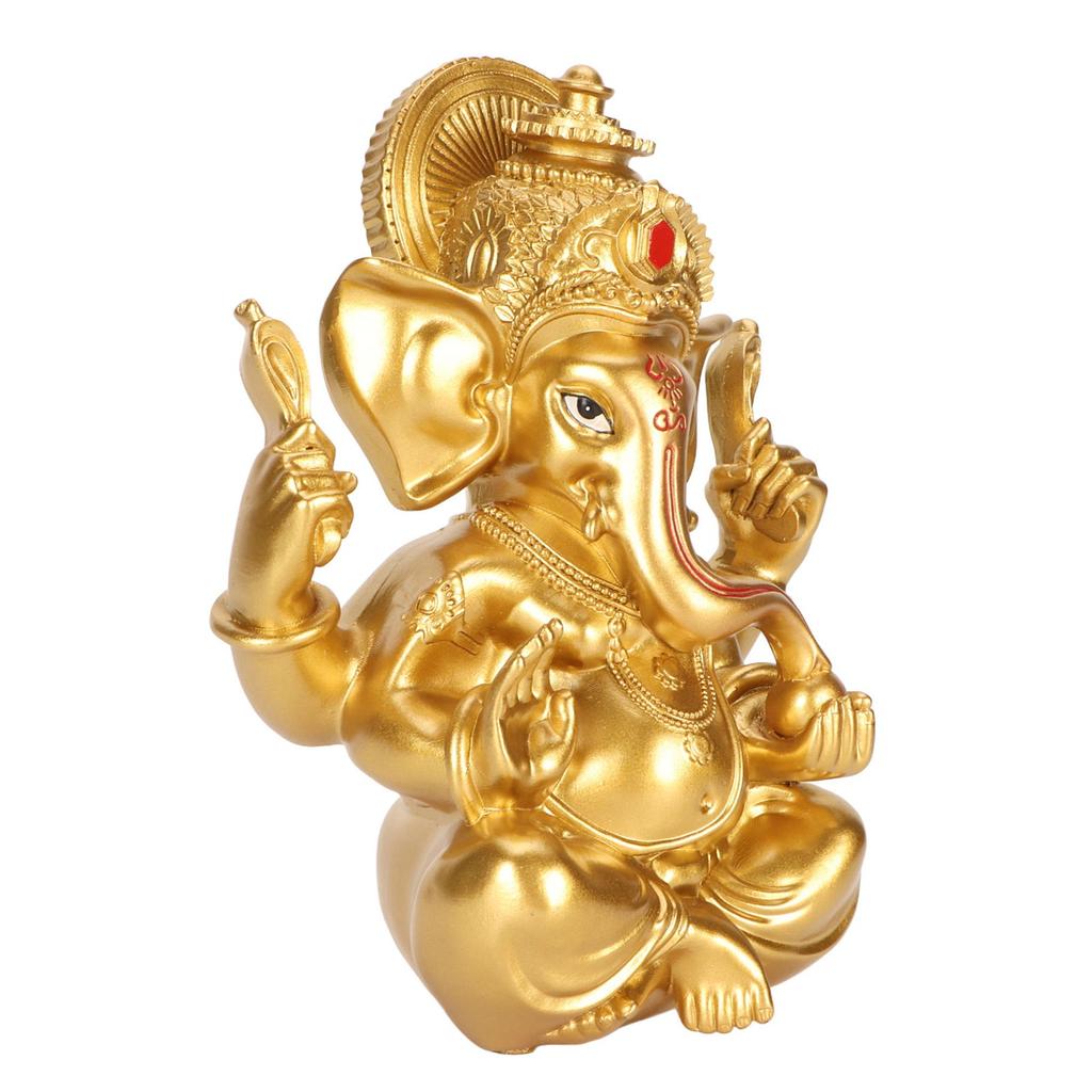 Indian Ganesha Statue Elephant Hindu God Sculpture Resin Decorative Indian Elephant God Ornament for Home Garden