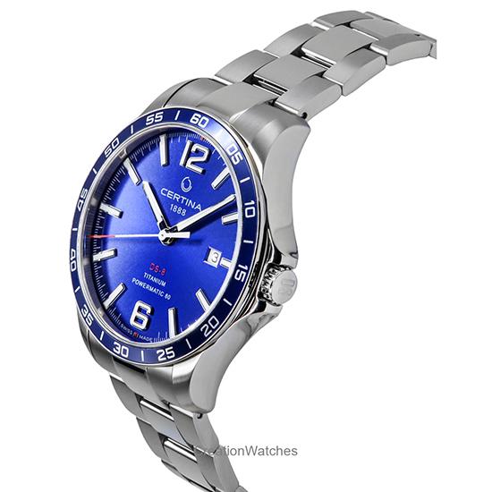 Certina Montre Homme DS-8 Powermatic 80 Cadran Bleu Titane Automatique C033.807.44.047.00 100M