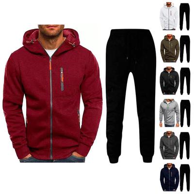 Men's Winter Sports Casual Fitness Suit With Dots Hoodie Sweatshirt And Pants