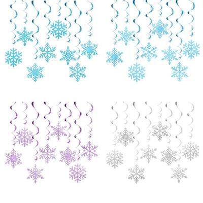 8Pcs Swirls Snowflake Christmas Hangings Snowflake Swirls Hanging Christmas Decorations for Indoor Festival Scene