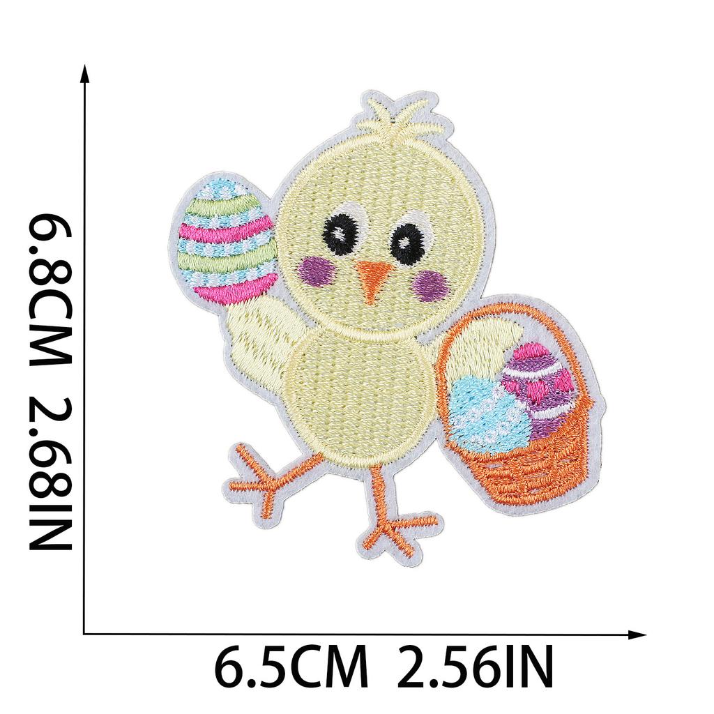 Holiday Dress Embroidery Cloth Sticker Easter Bunny Patch Sticker Cartoon Egg Computer Embroidery Label Carrot Chapter Boy